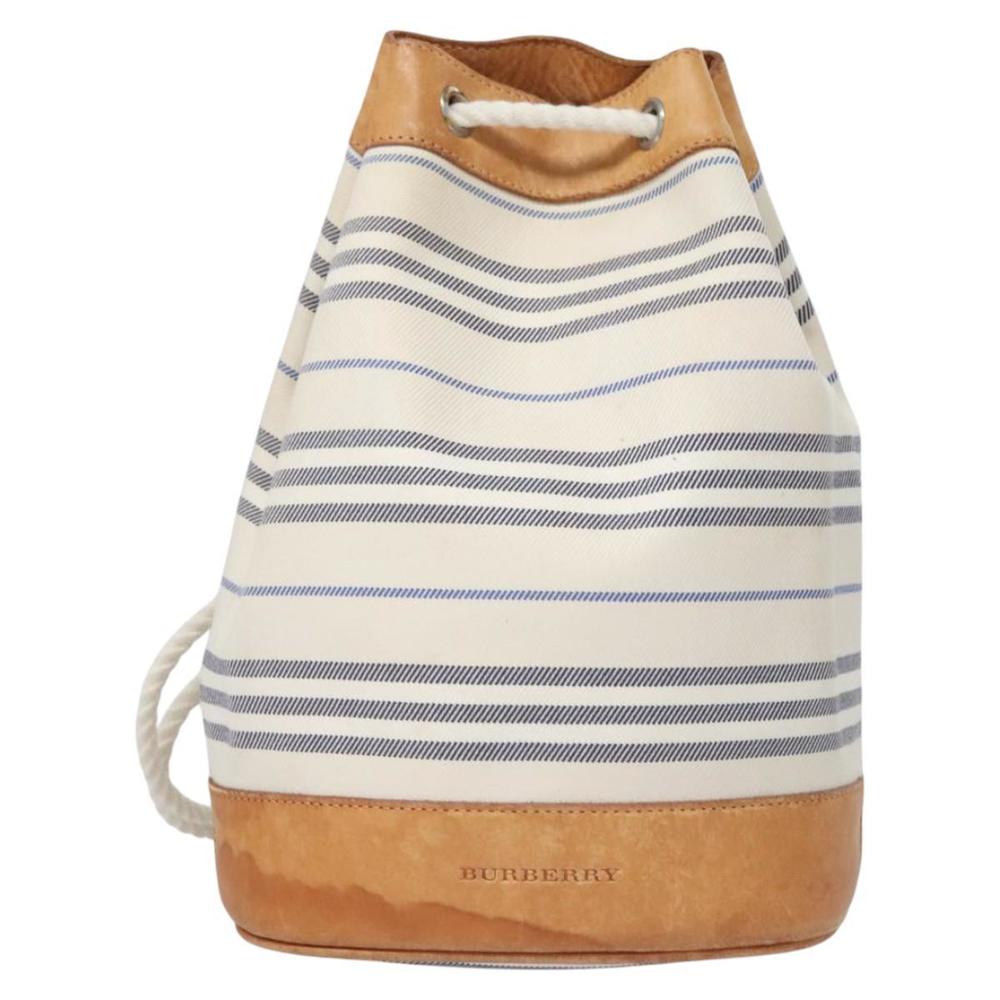 BURBERRY Backpack Canvas White Brown Auth th5698 - Picture 13 of 16